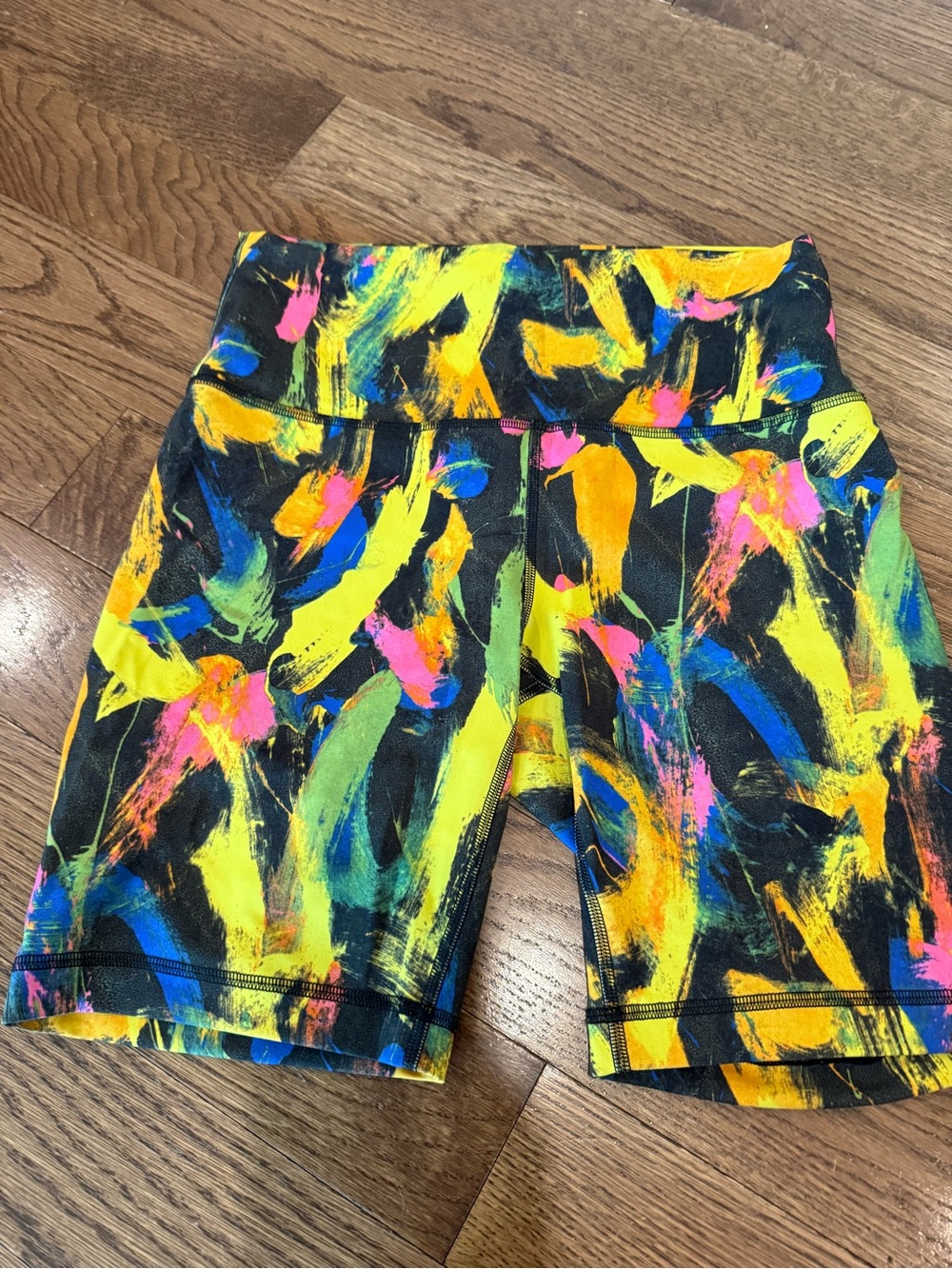 lululemon athletica Neon Brushstroke High-Rise Bike Shorts